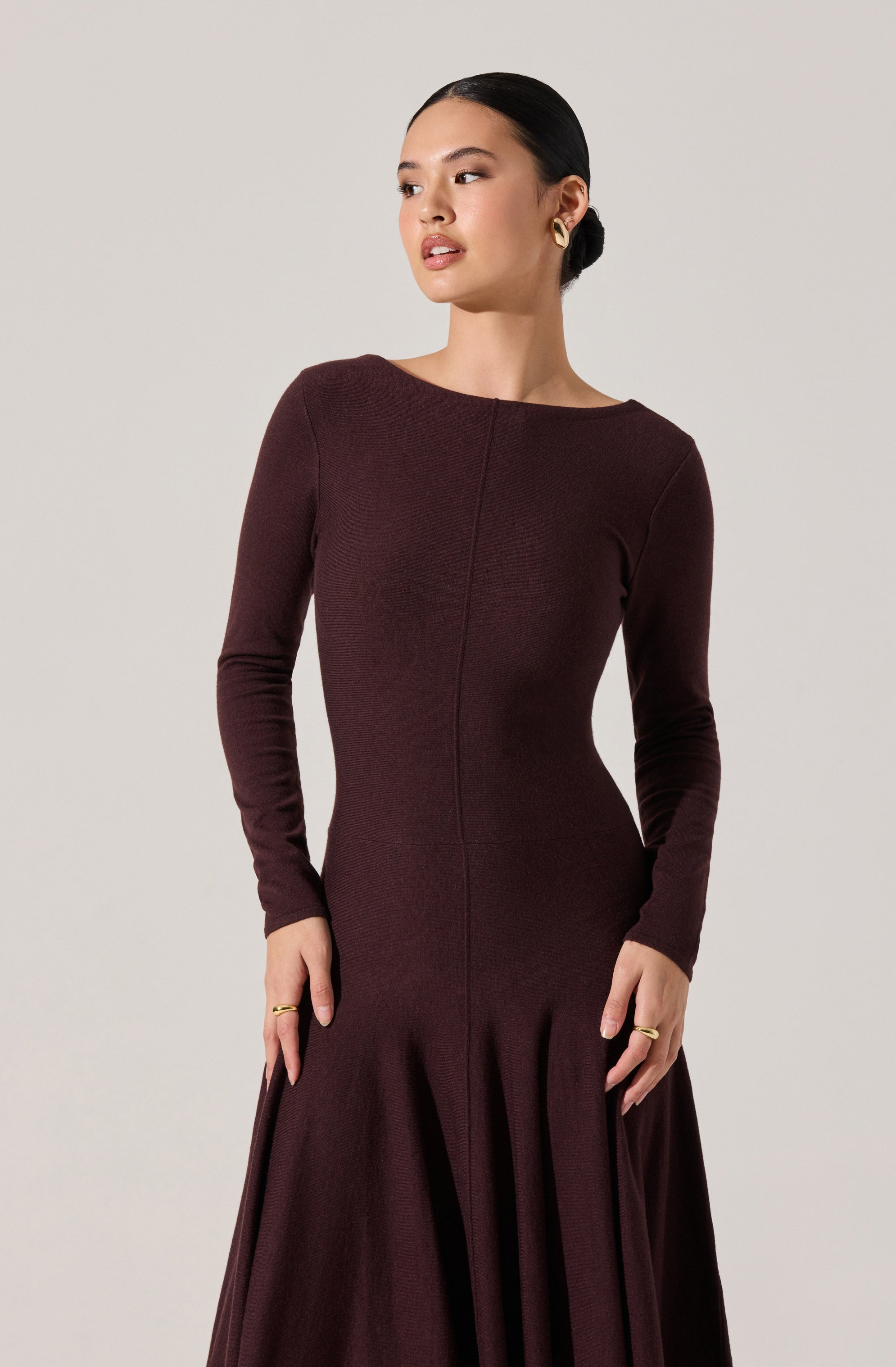 Doreyda Scoop Back Midi Sweater Dress