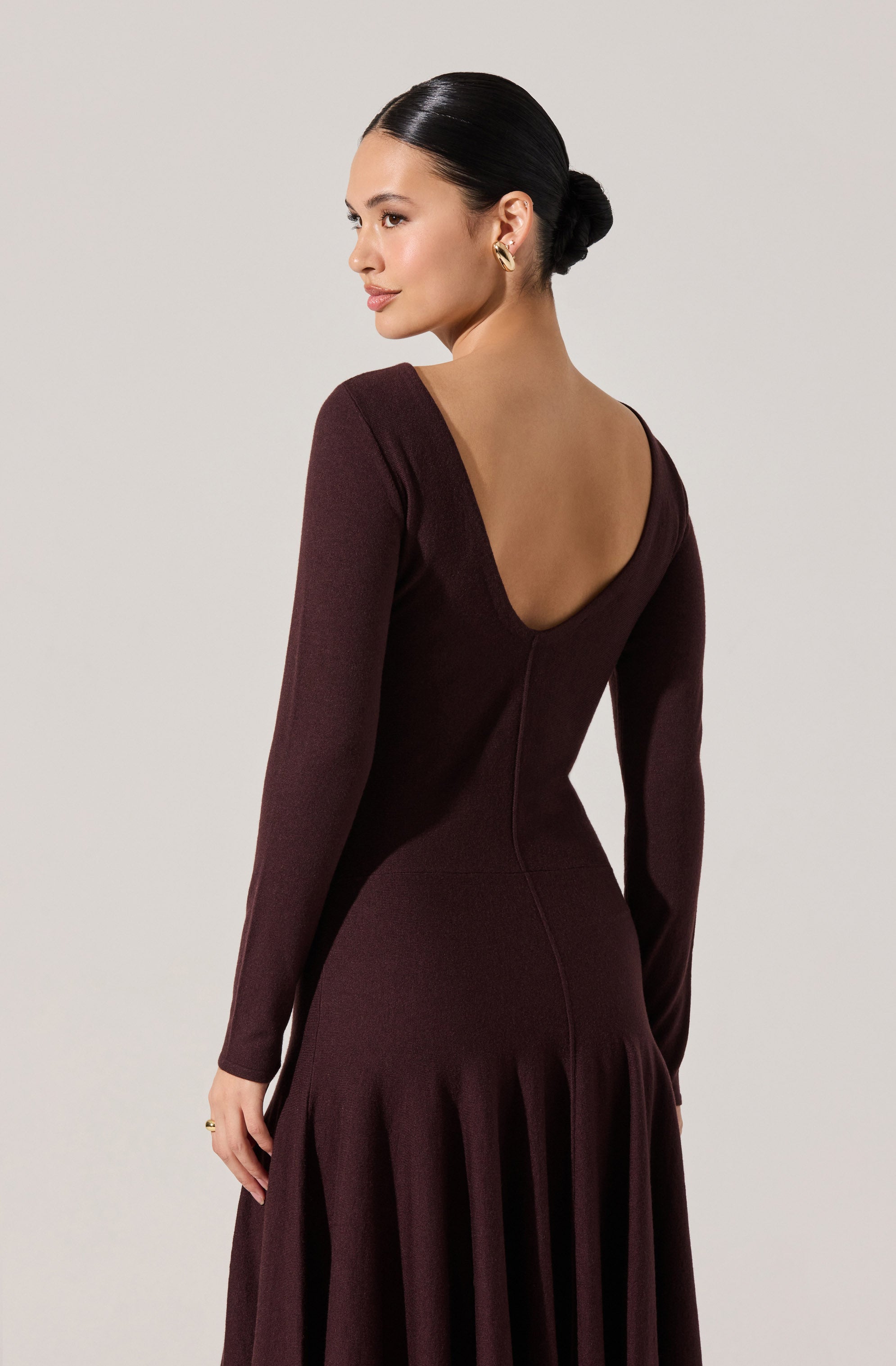 Doreyda Scoop Back Midi Sweater Dress