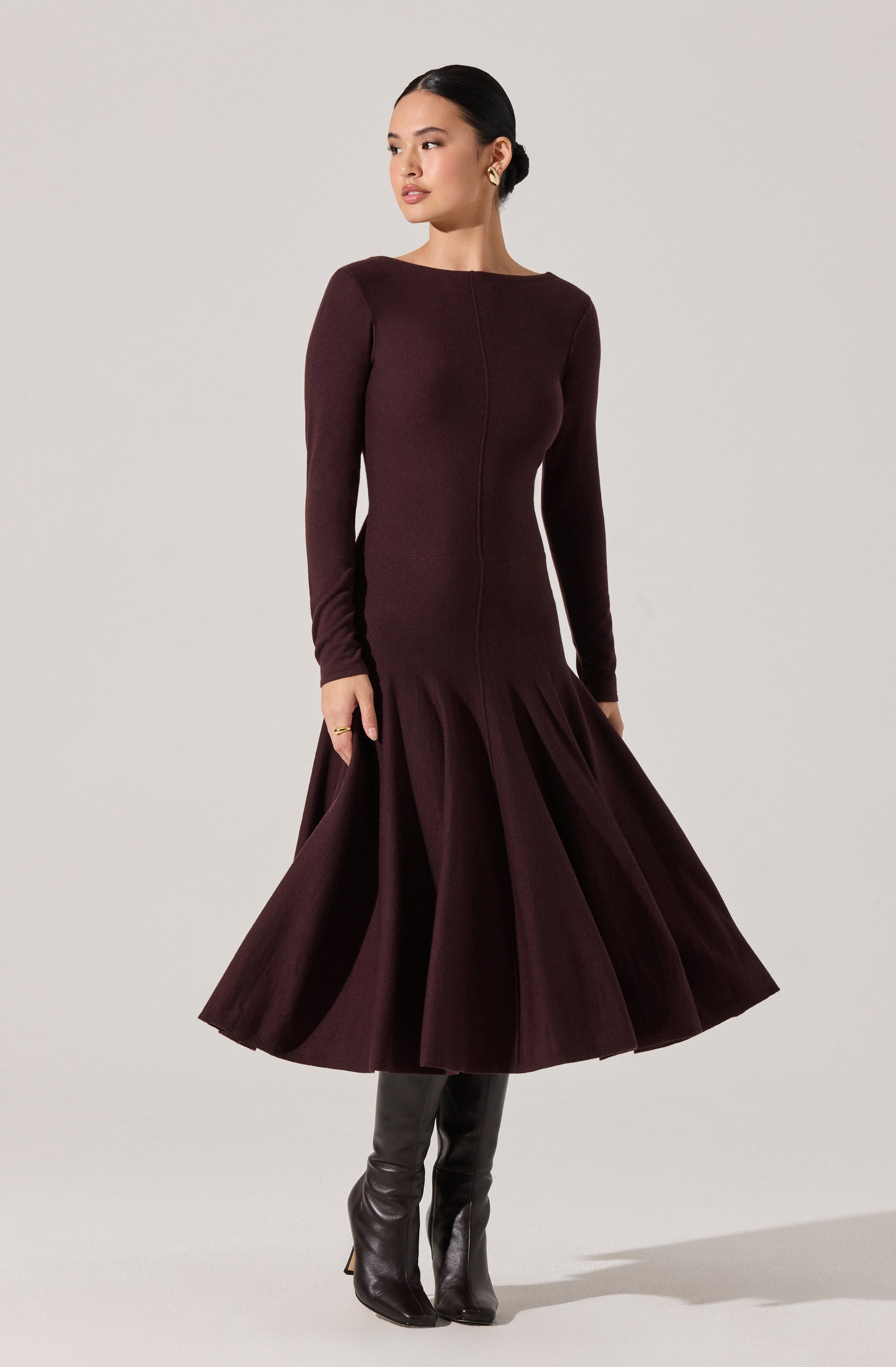 Doreyda Scoop Back Midi Sweater Dress