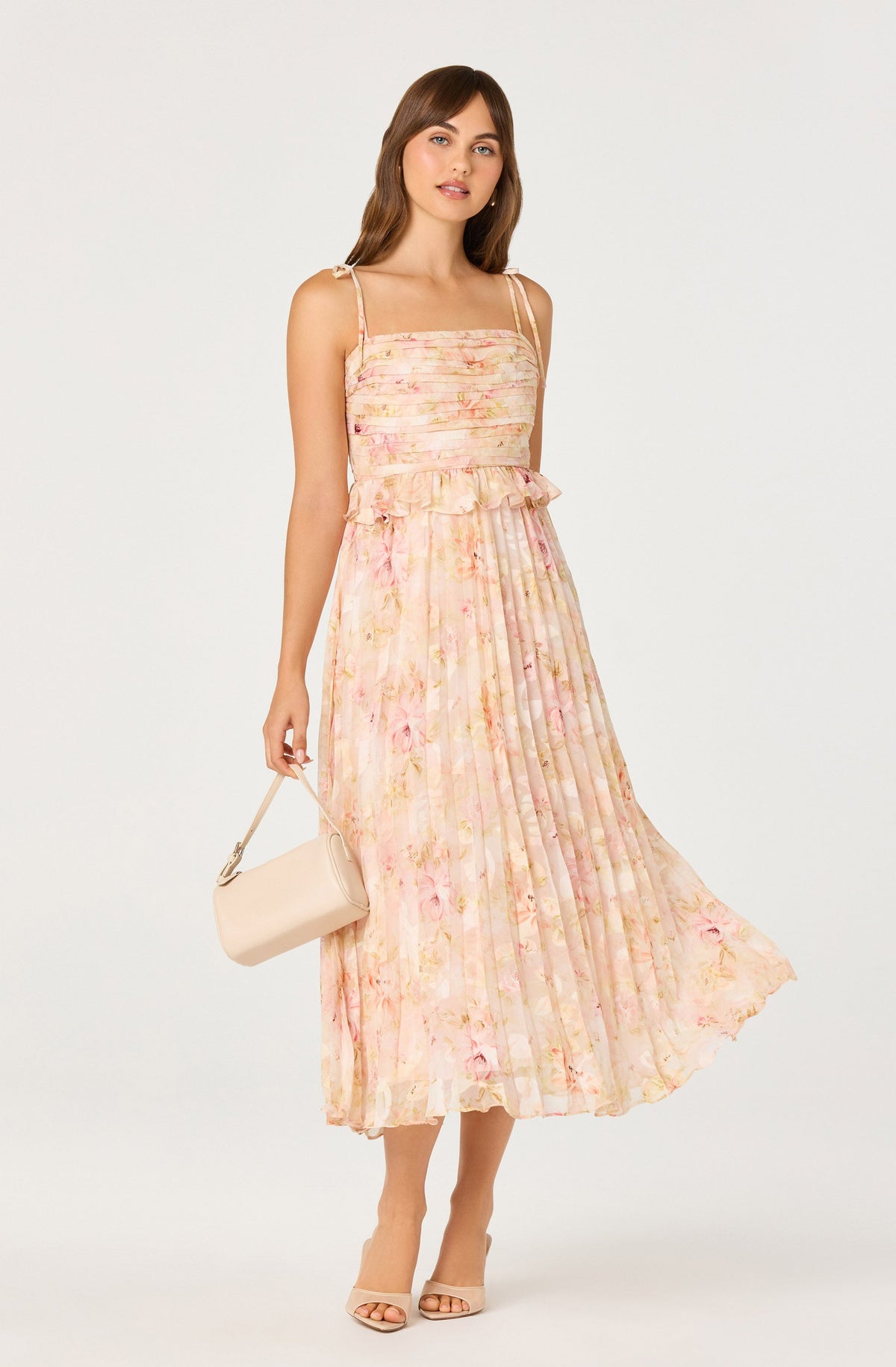Emerys Pleated Floral Midi Dress