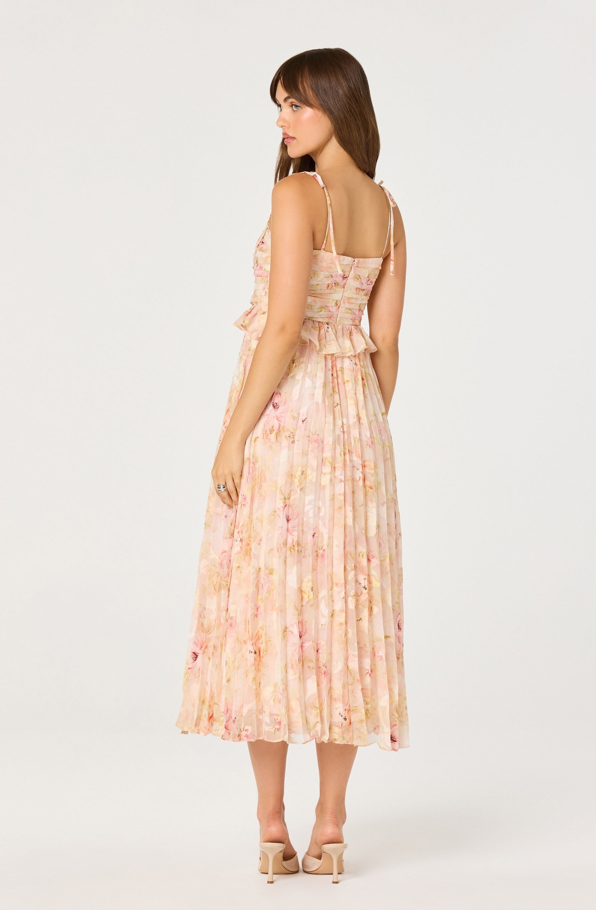 Emerys Pleated Floral Midi Dress