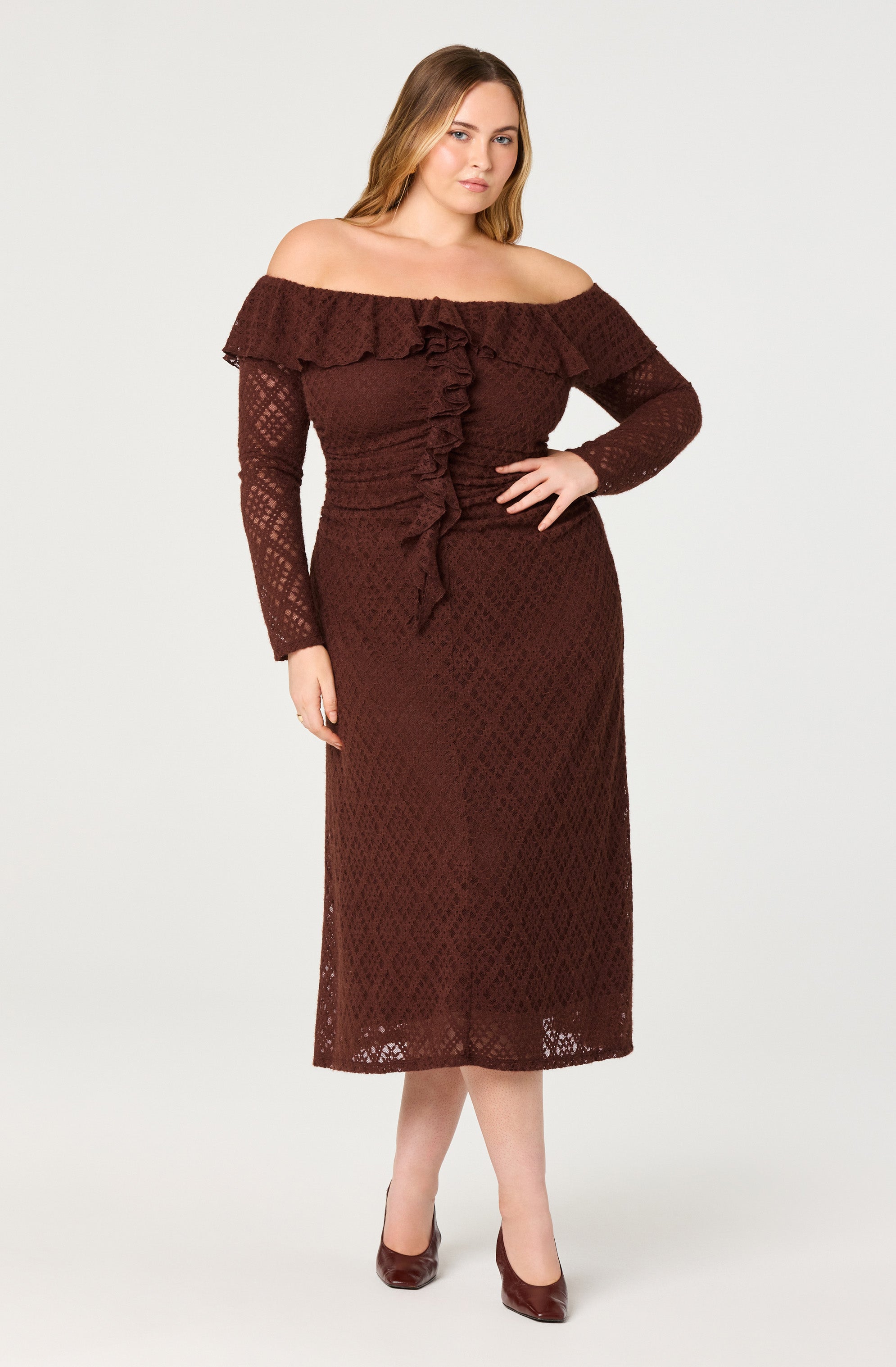 Dorian Ruffle Off Shoulder Dress