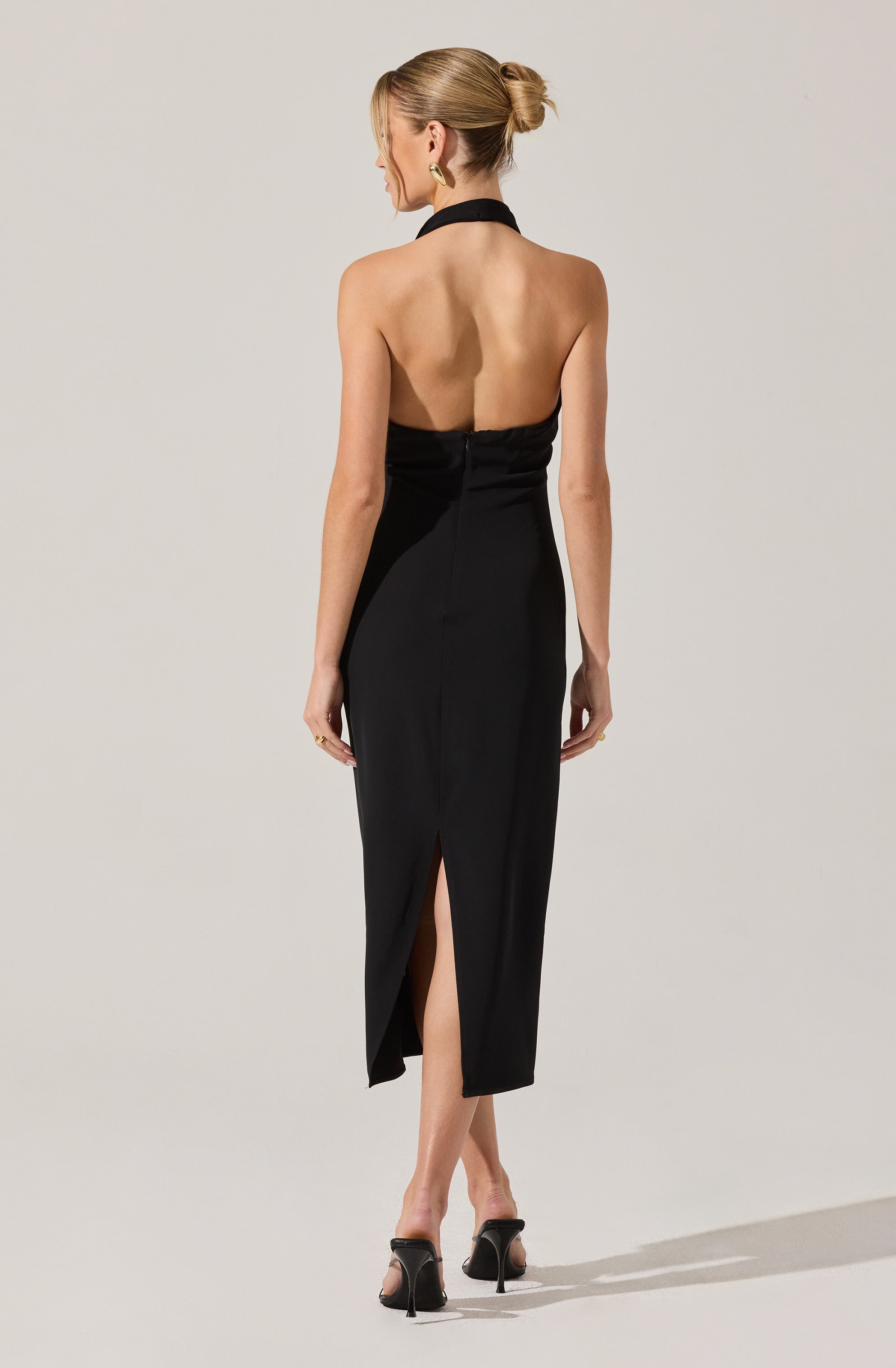 Alanna Halter Cowl Neck Midi Dress