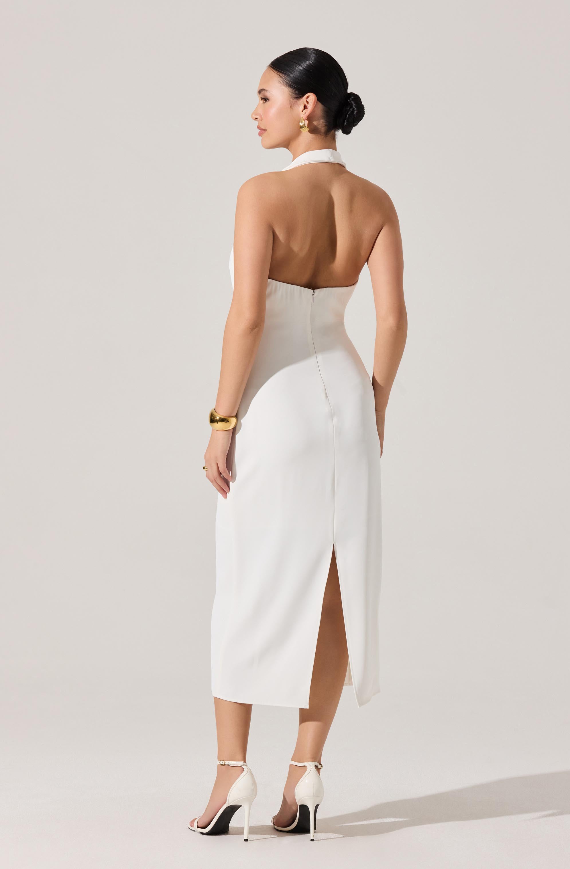 Alanna Halter Cowl Neck Midi Dress