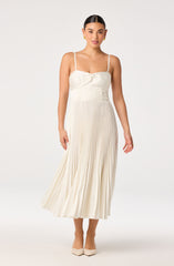 Ascella Sweetheart Pleated Midi Dress