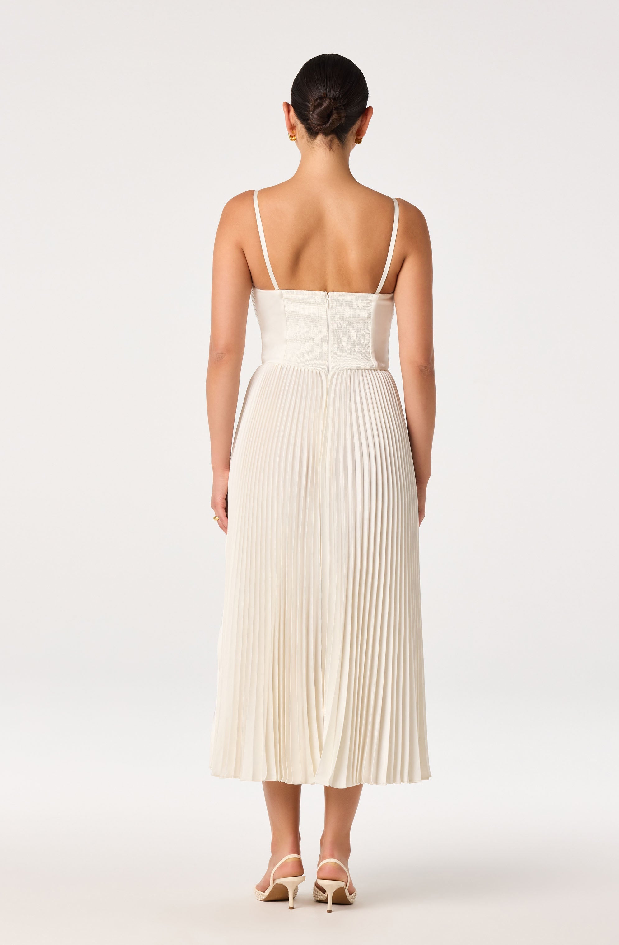 Ascella Sweetheart Pleated Midi Dress