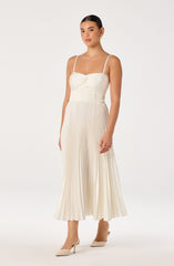 Ascella Sweetheart Pleated Midi Dress