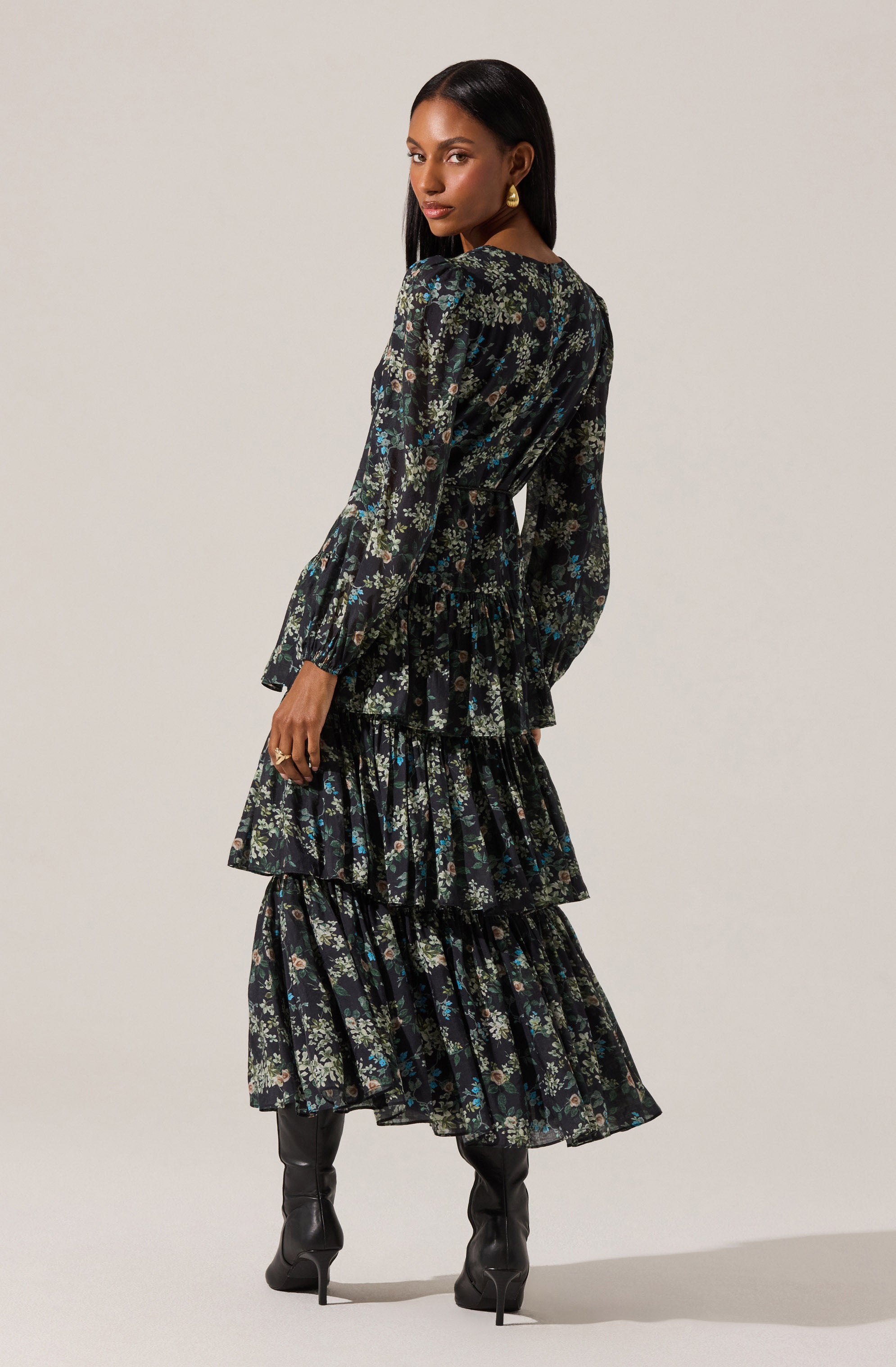 Franchesca Tiered Ruffle Floral Maxi Dress