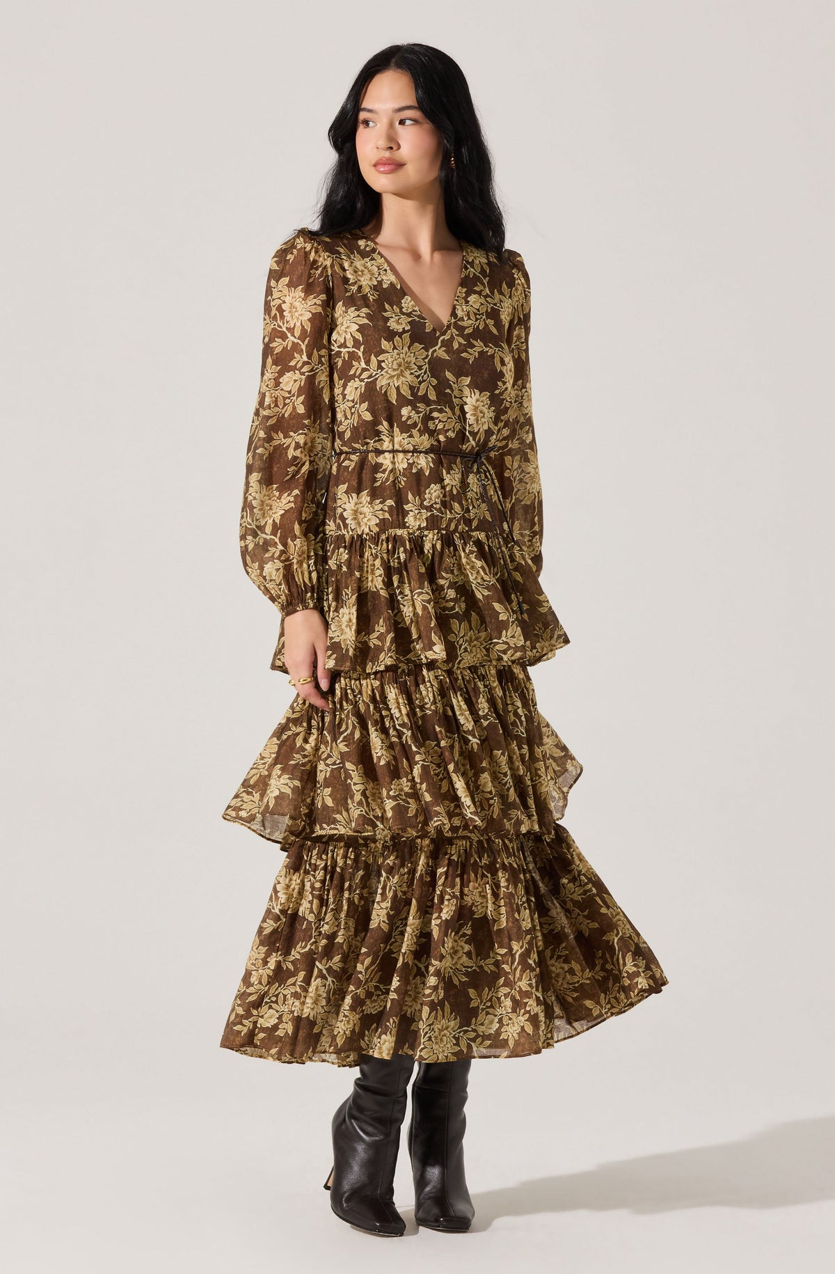 Franchesca Tiered Ruffle Floral Maxi Dress