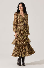 Franchesca Tiered Ruffle Floral Maxi Dress