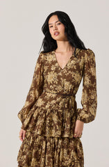 Franchesca Tiered Ruffle Floral Maxi Dress