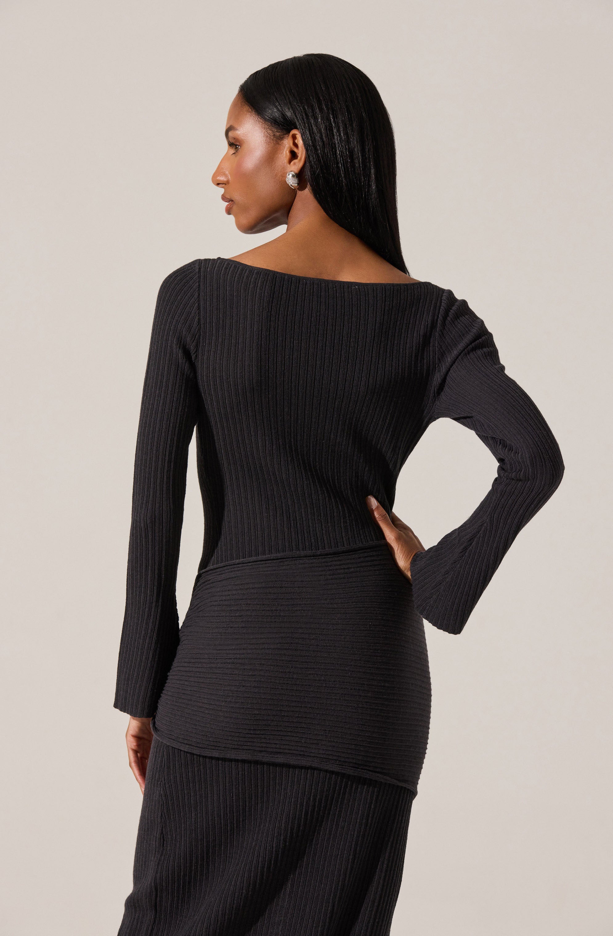 Arwyn Ribbed Layered Midi Sweater Dress