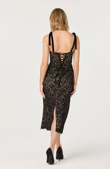 Donne Floral Lace Midi Dress