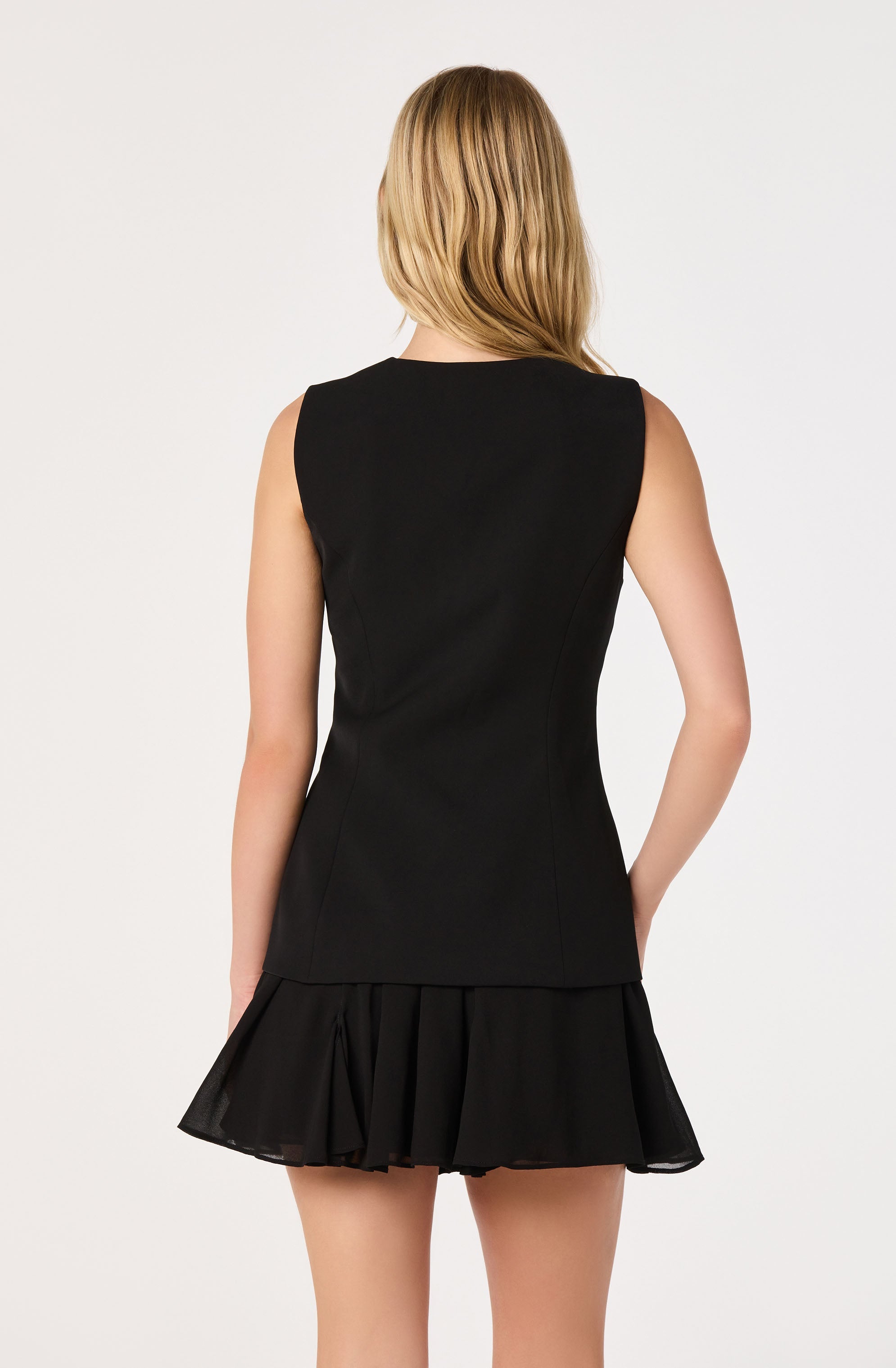 Christen Button-Front Vest Mini Dress