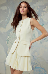 Christen Button-Front Vest Mini Dress