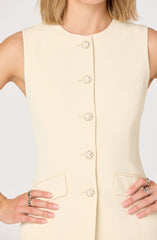 Christen Button-Front Vest Mini Dress