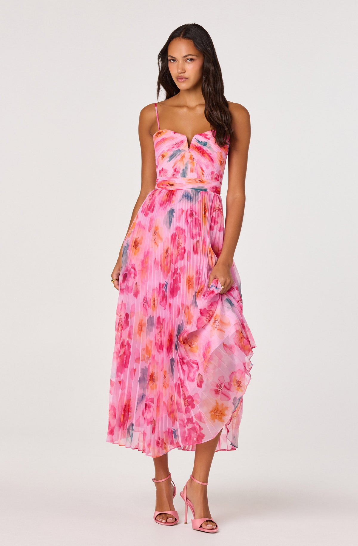 Bayley Floral Pleated Maxi Dress