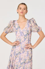 Jessenia Floral Puff Sleeve Midi Dress