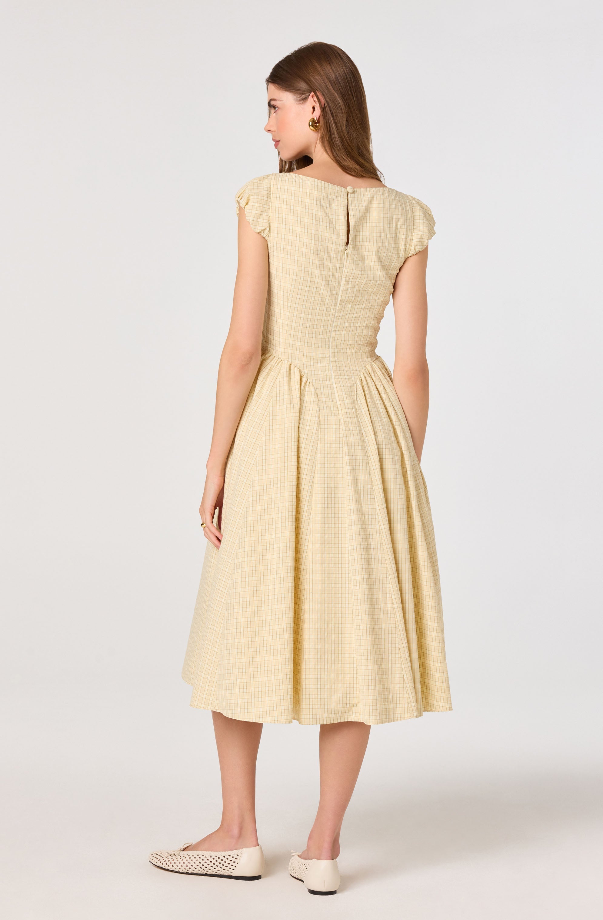 Emalee Plaid A-Line Midi Dress