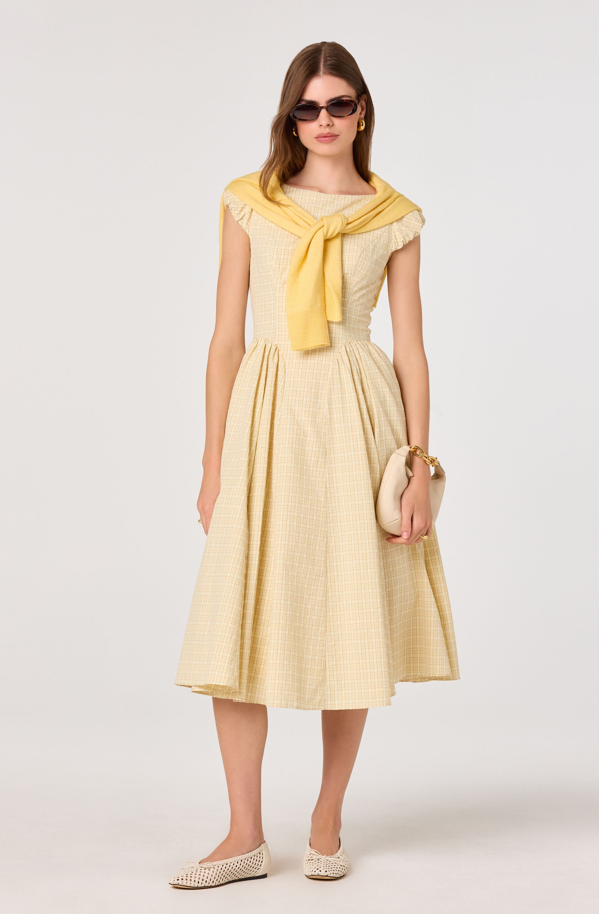 Emalee Plaid A-Line Midi Dress