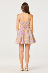 Isha Floral Sweetheart Mini Dress with Belt