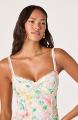 Birdie Floral Eyelet Sweetheart Mini Dress