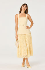 Caitlin Mixed Media Tweed Midi Dress