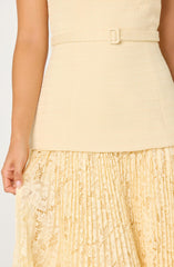 Caitlin Mixed Media Tweed Midi Dress