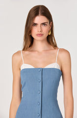 Amren Mixed Media Denim Mini Dress