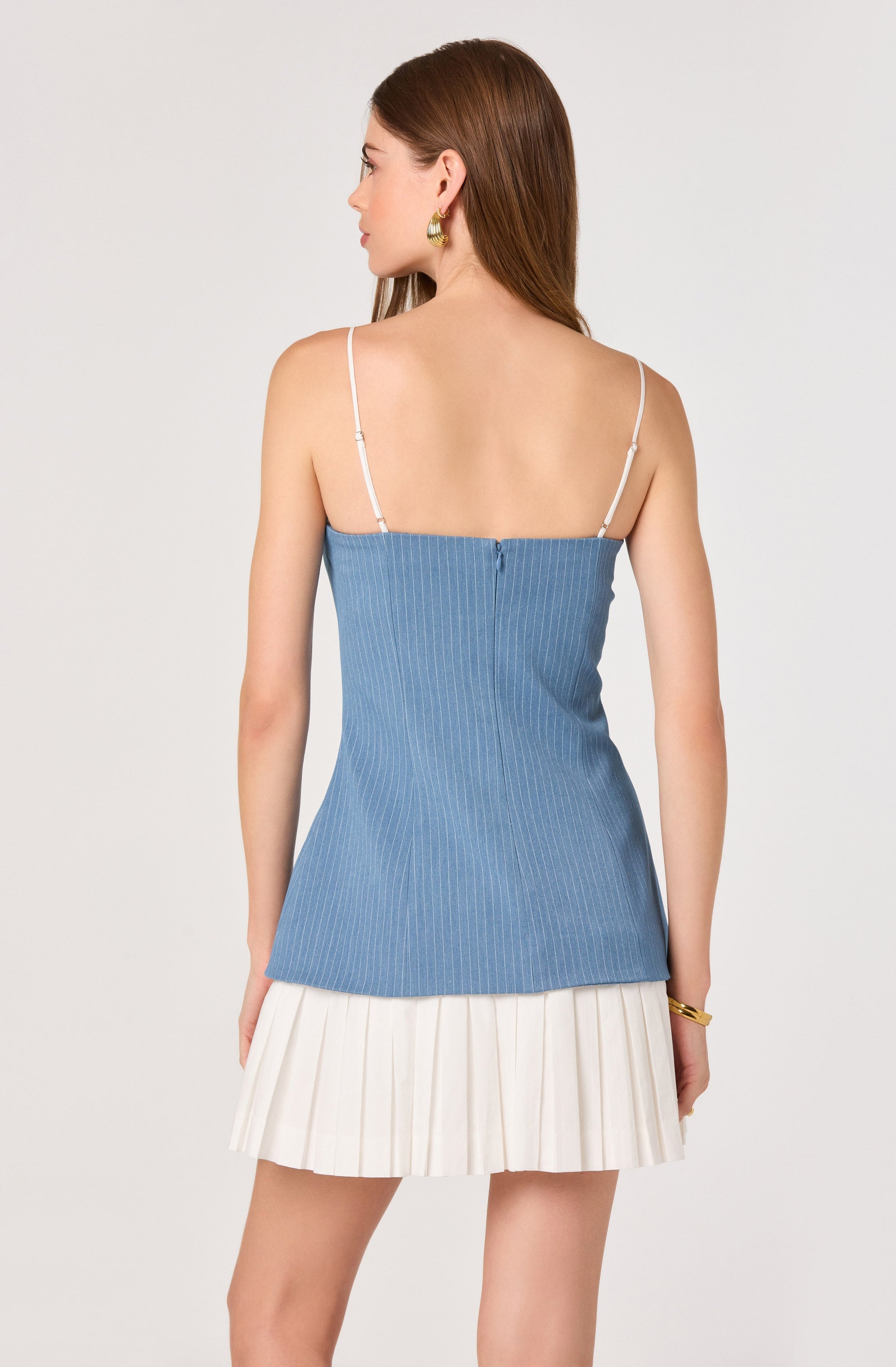 Amren Mixed Media Denim Mini Dress