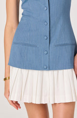 Amren Mixed Media Denim Mini Dress