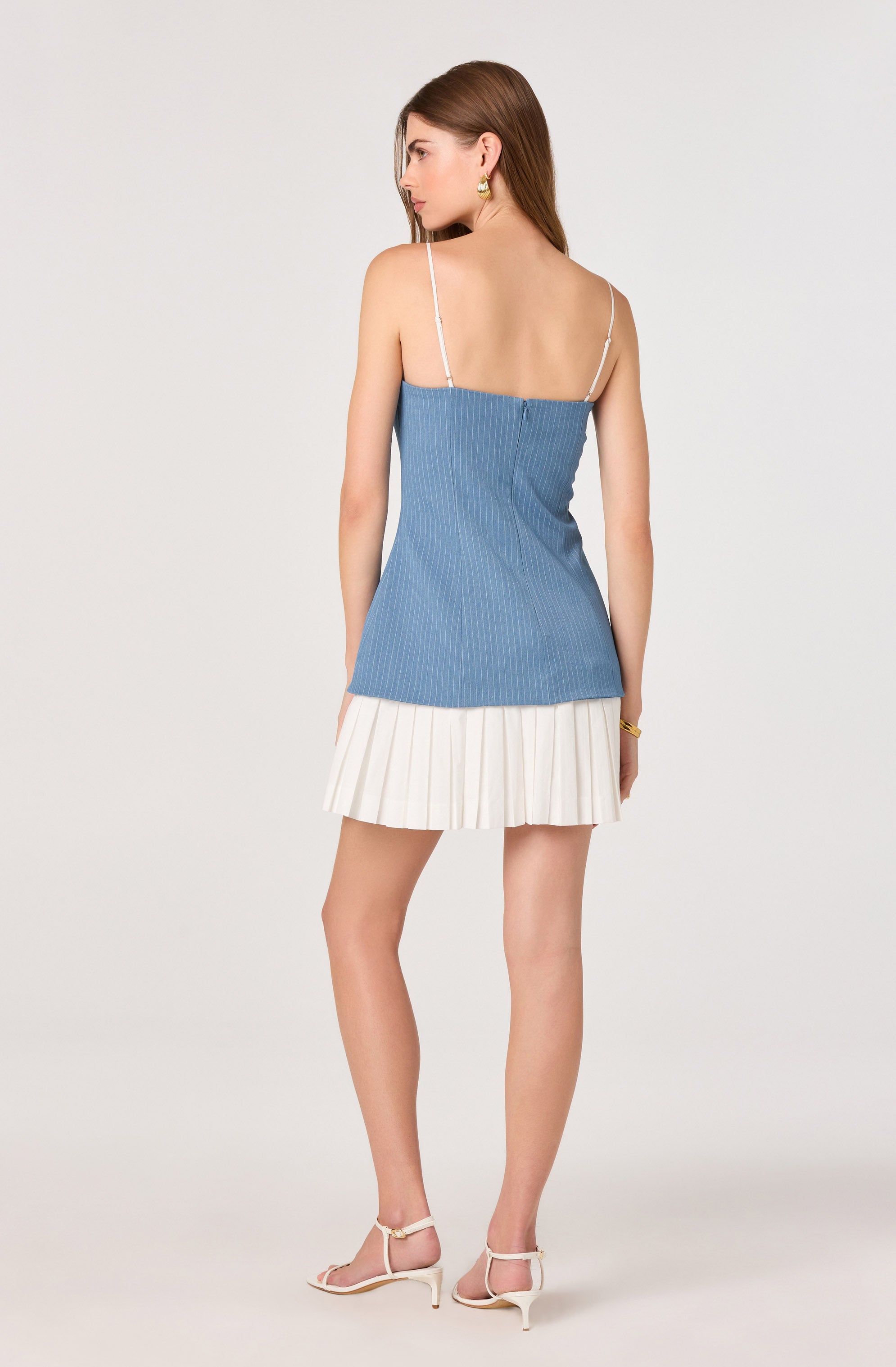 Amren Mixed Media Denim Mini Dress