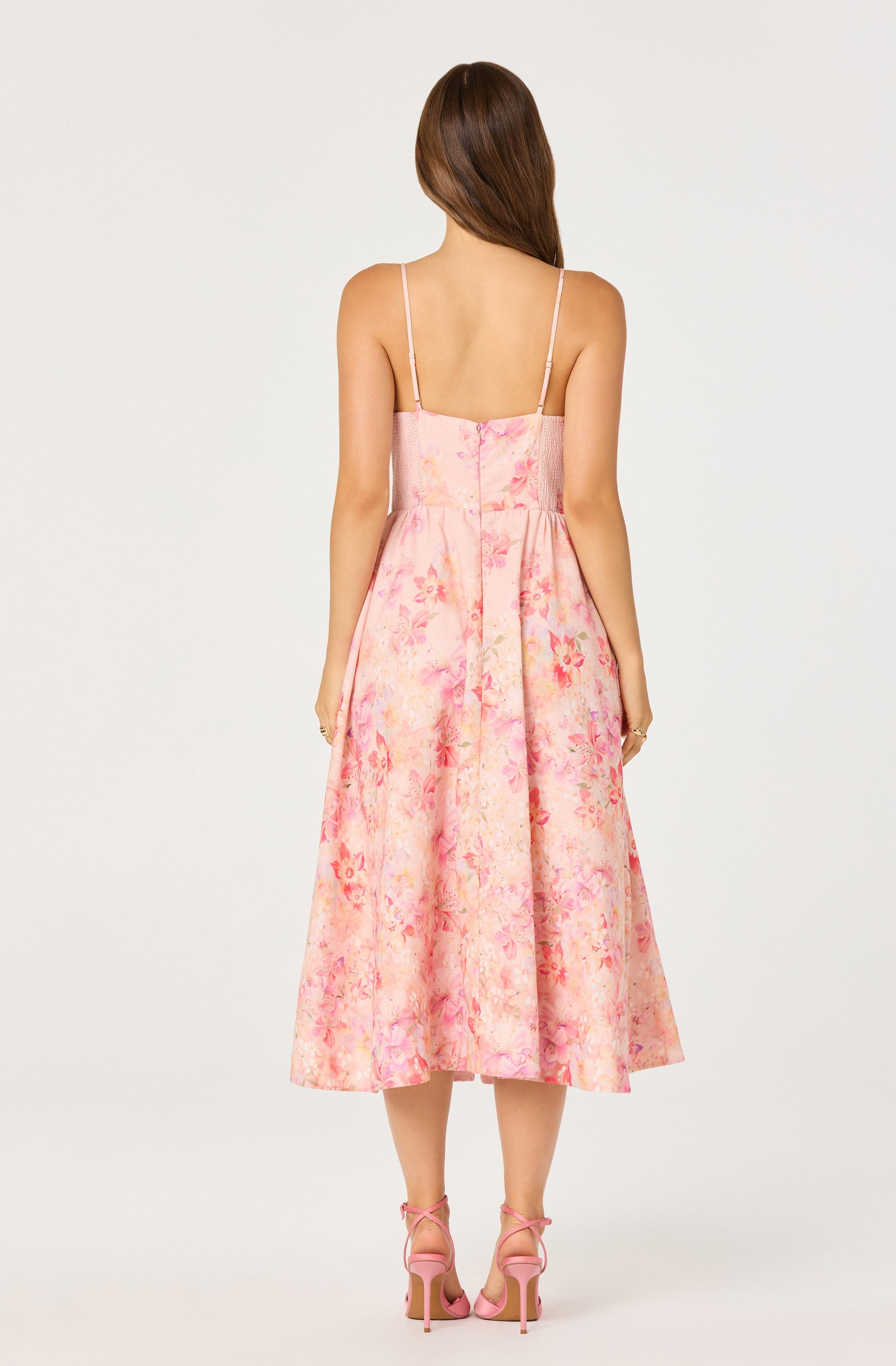 Janna Floral Plunge Midi Dress
