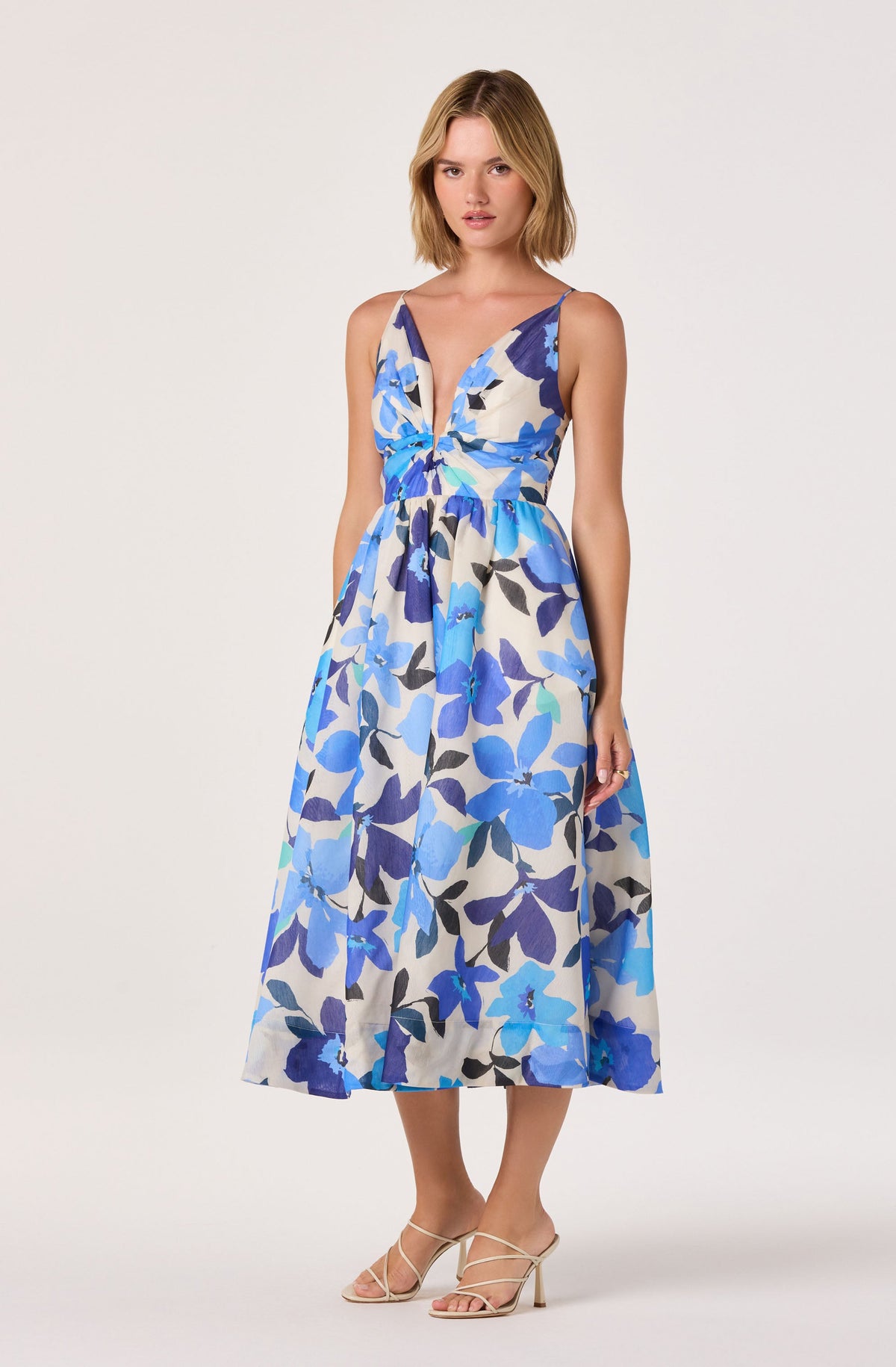 Janna Floral Plunge Midi Dress