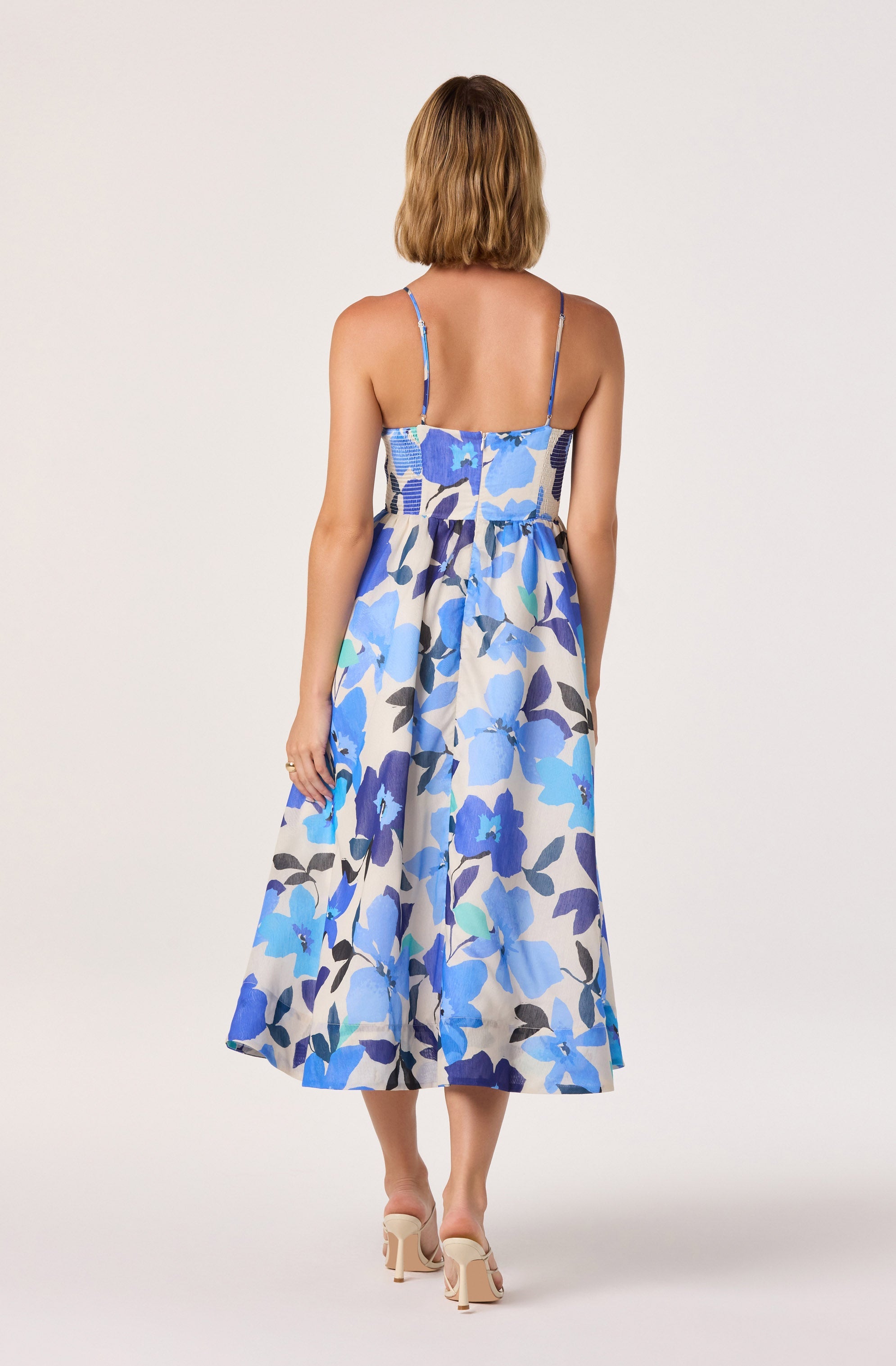 Janna Floral Plunge Midi Dress