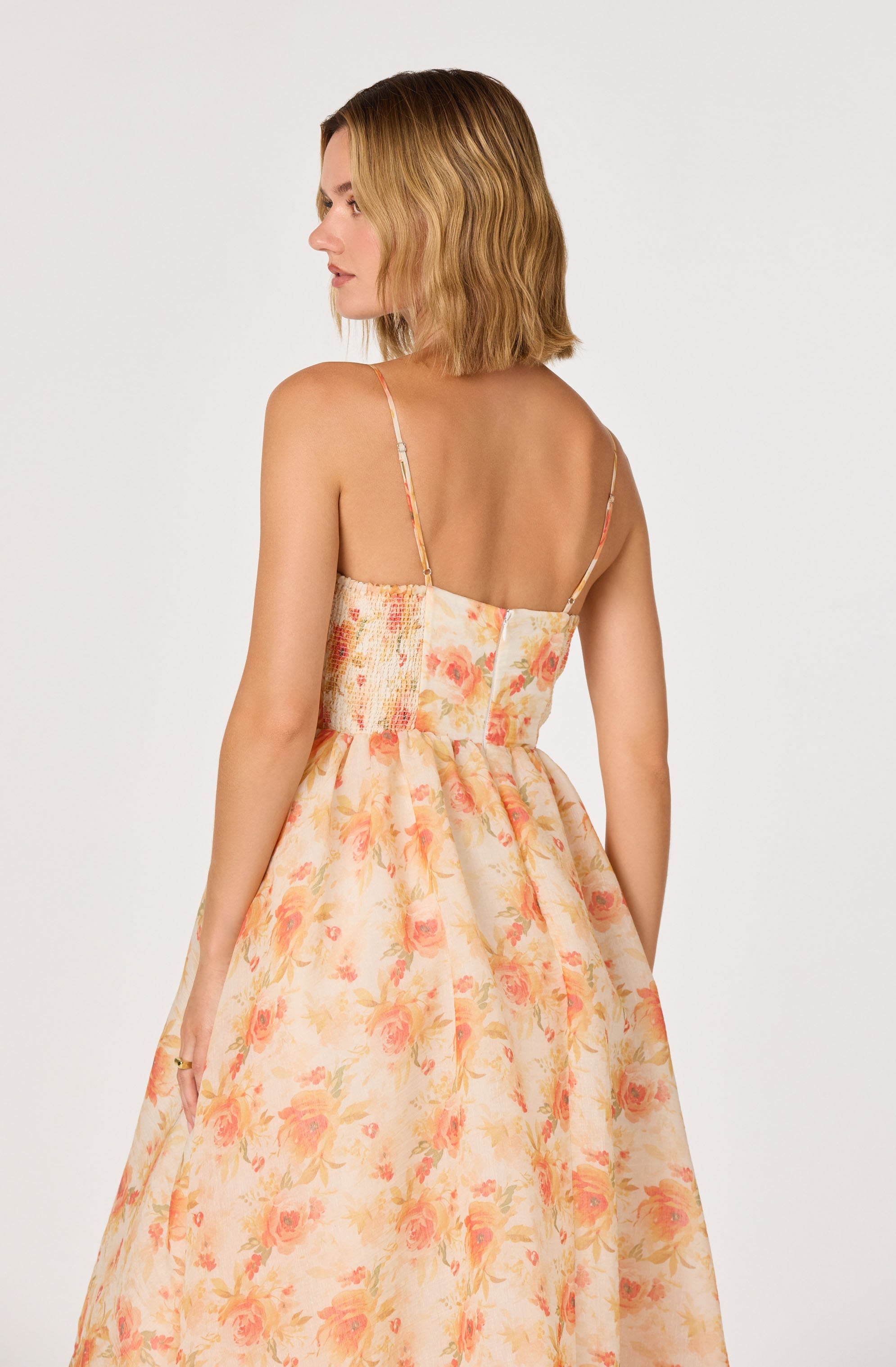 Janna Floral Plunge Midi Dress