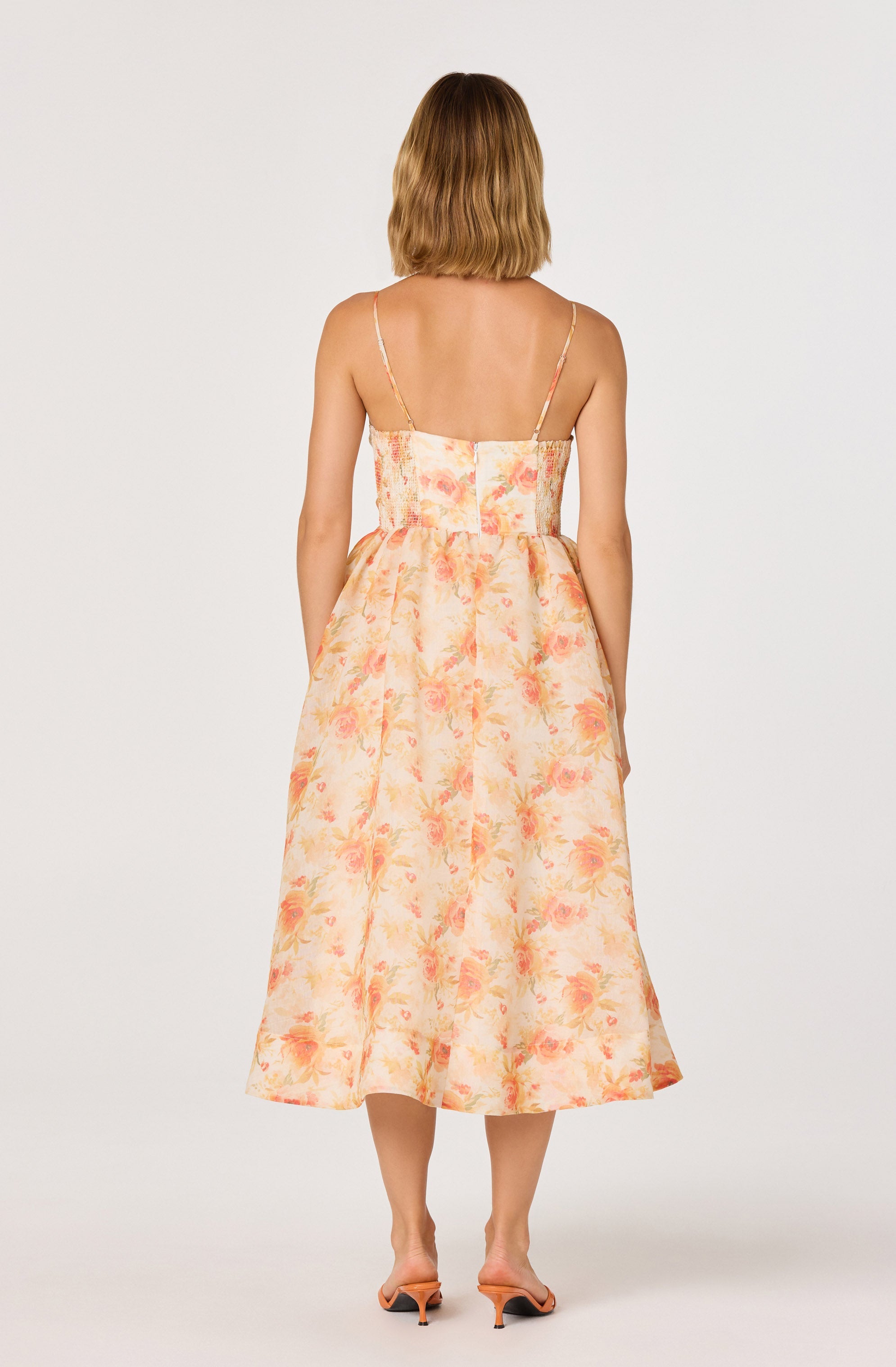 Janna Floral Plunge Midi Dress