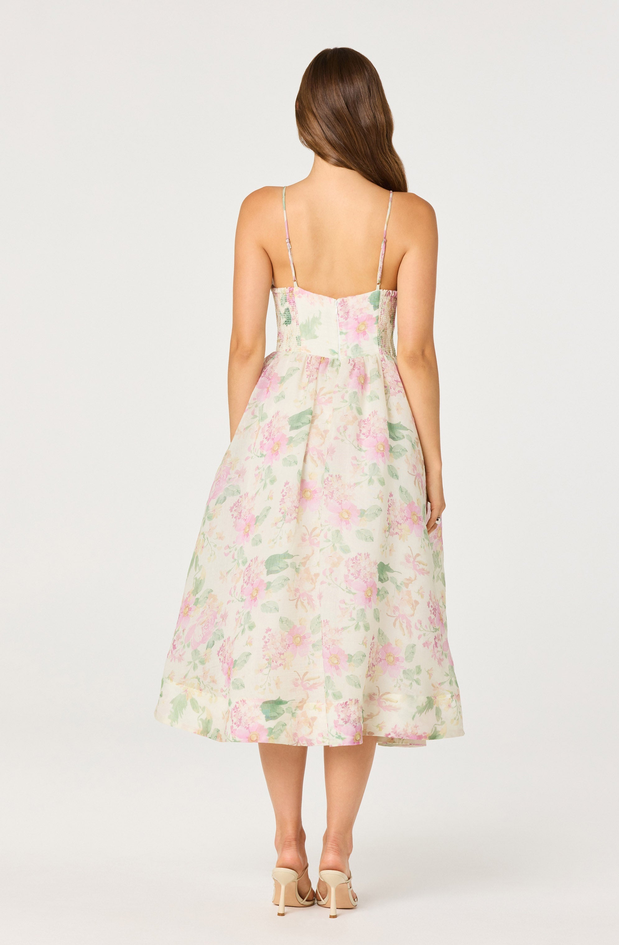 Janna Floral Plunge Midi Dress