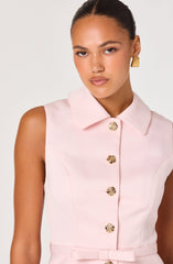 Jamia Peplum Button-Front Mini Dress