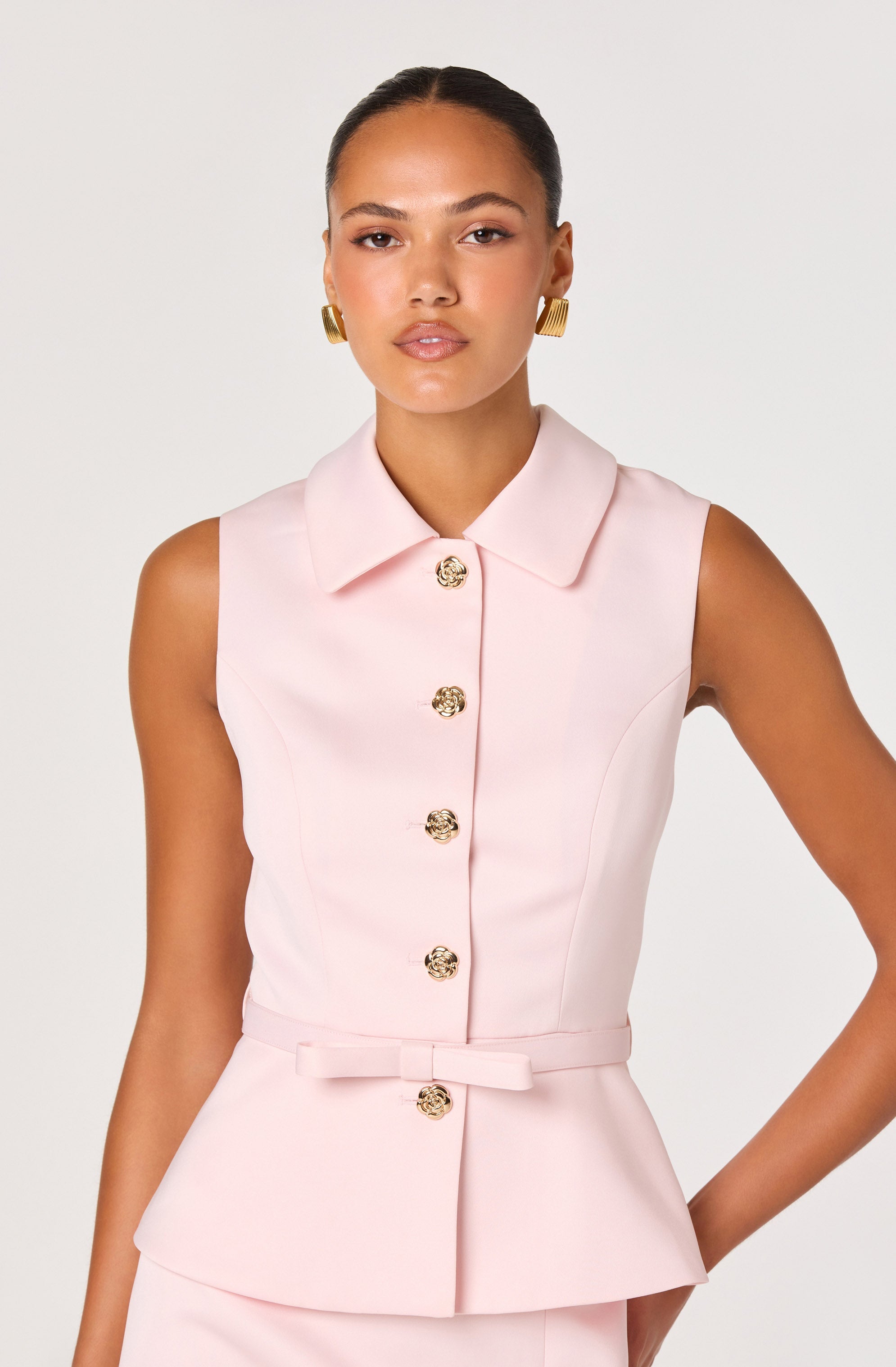 Jamia Peplum Button-Front Mini Dress