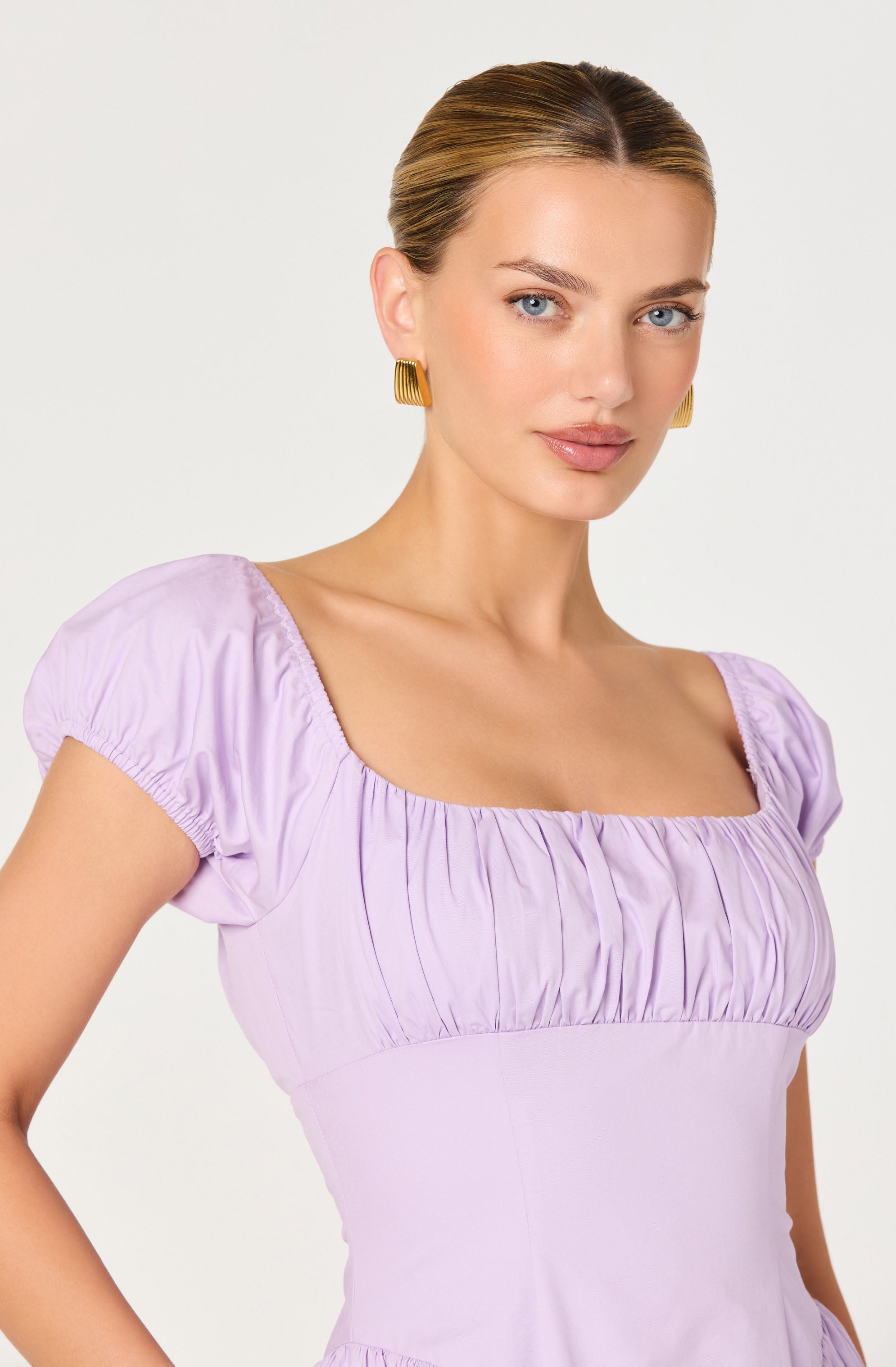 Adilene Cotton Milkmaid Midi Dress