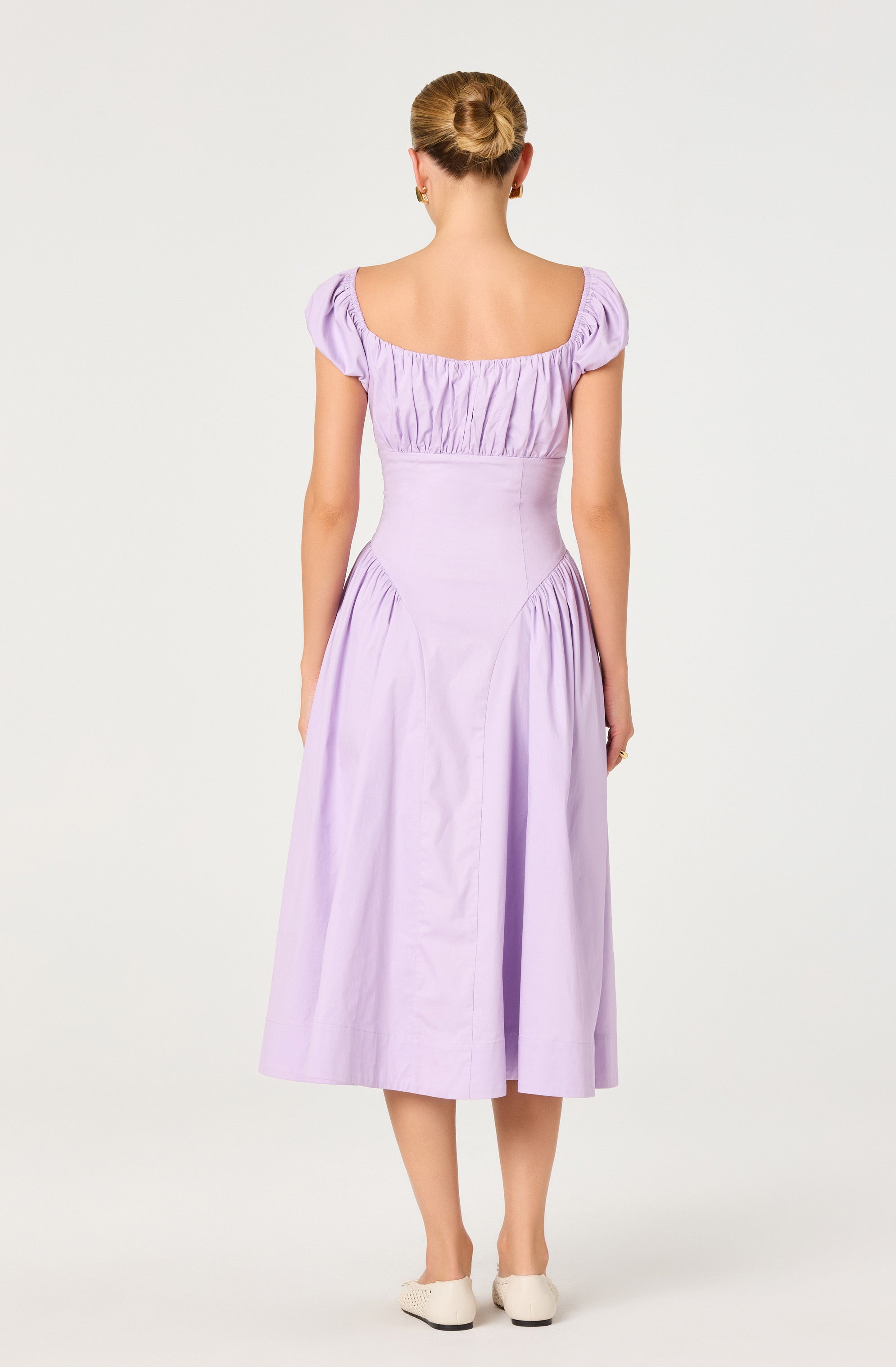 Adilene Cotton Milkmaid Midi Dress