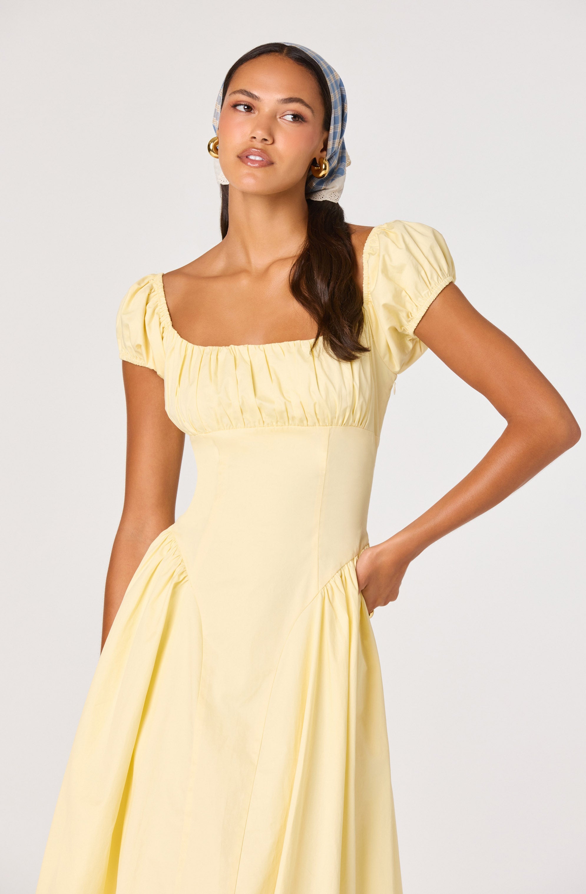 Adilene Cotton Milkmaid Midi Dress