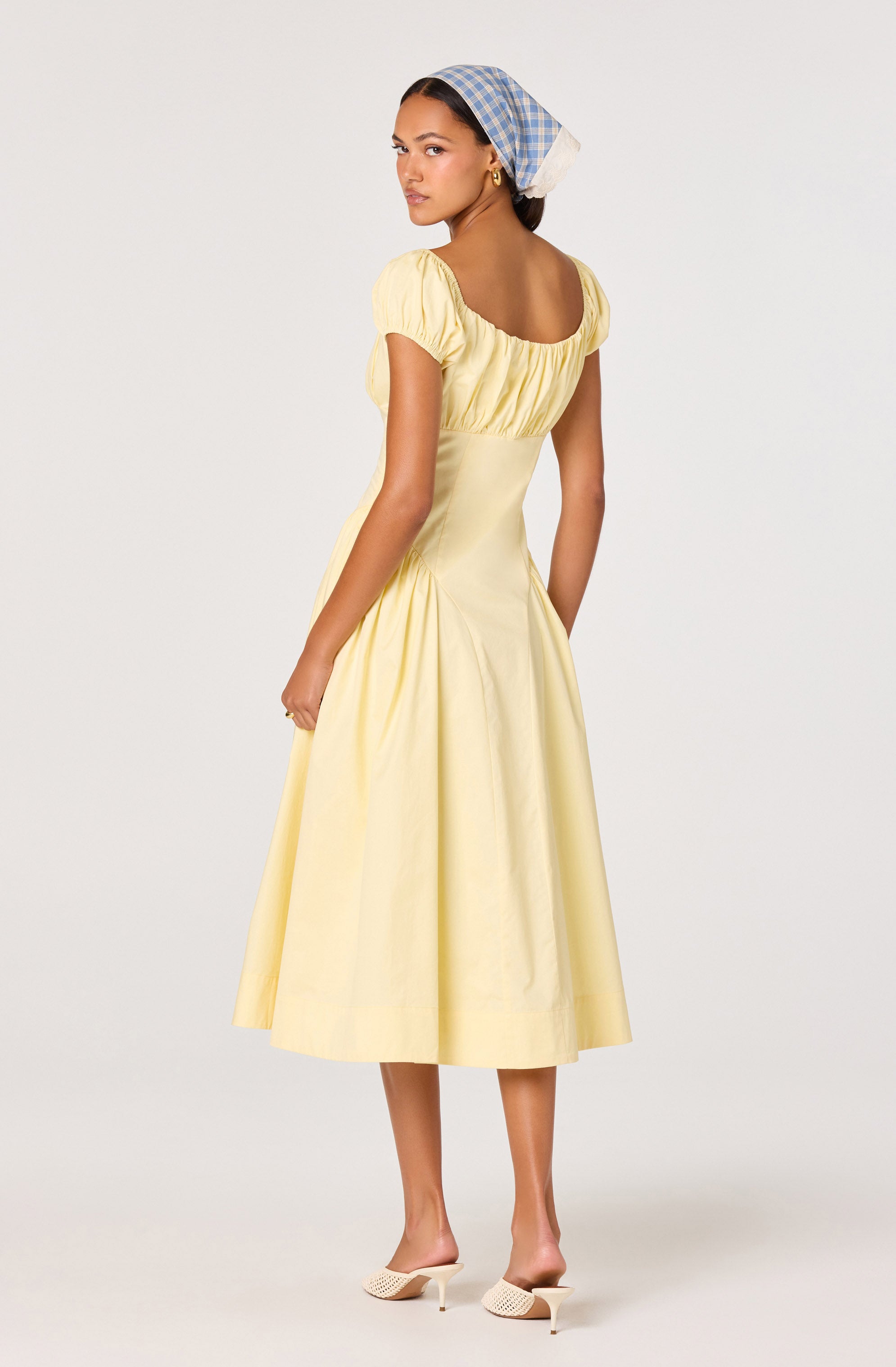 Adilene Cotton Milkmaid Midi Dress