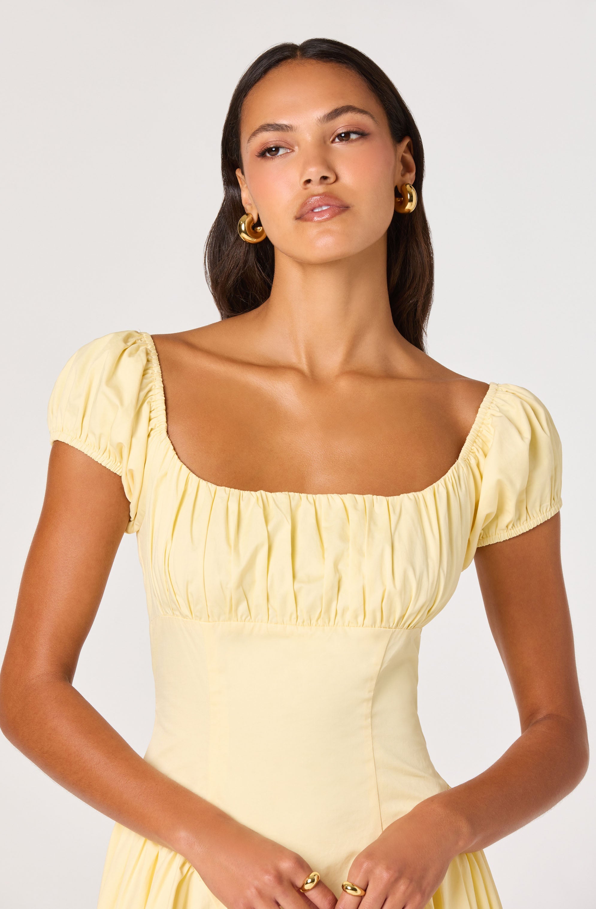 Adilene Cotton Milkmaid Midi Dress