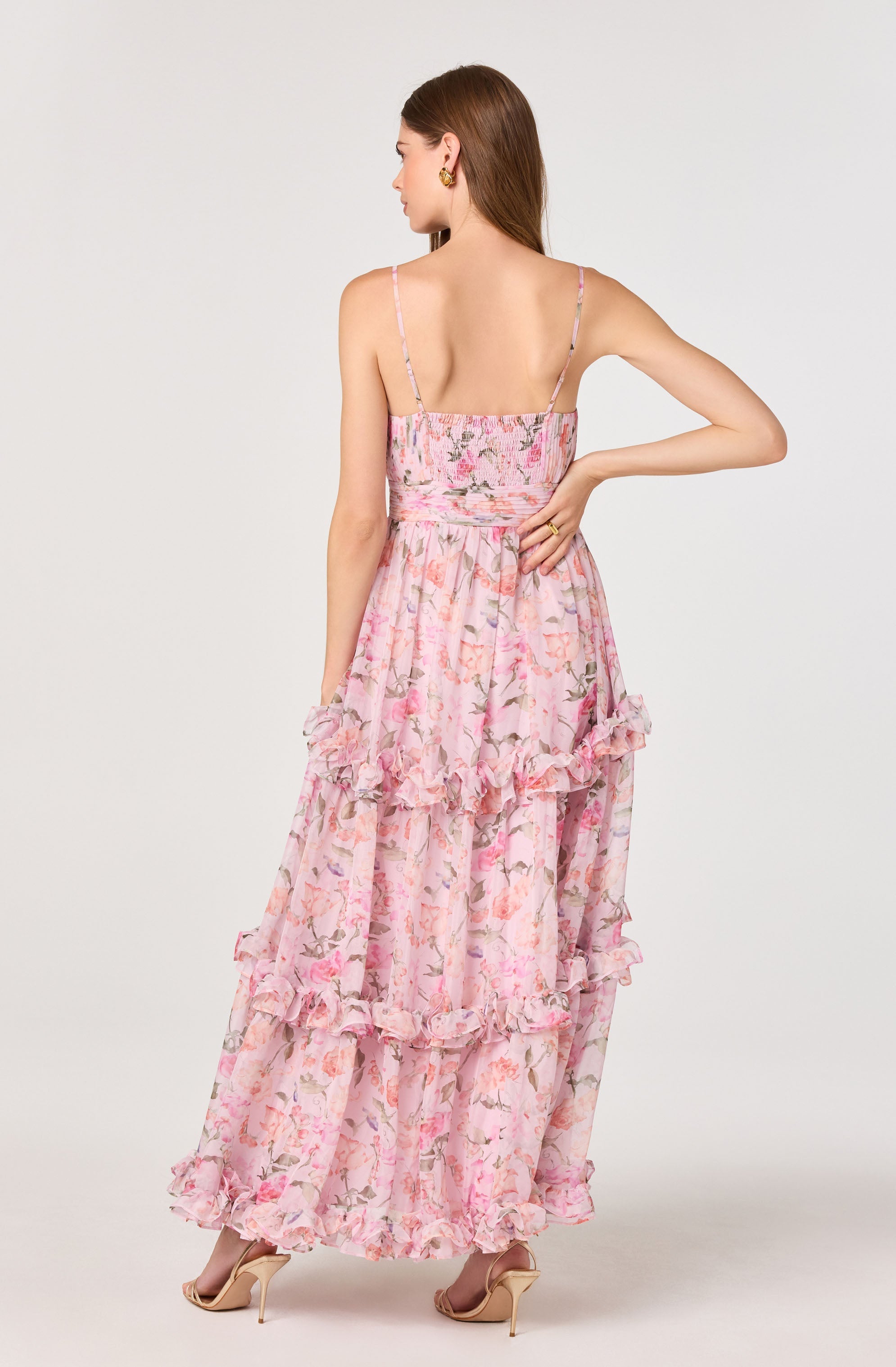 Ayanna Floral Pleated Tiered Maxi Dress