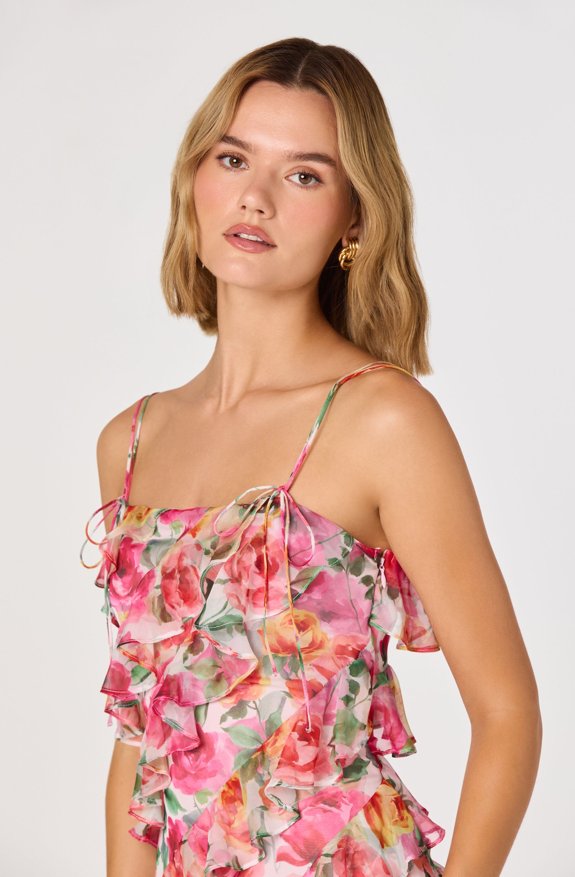 Blanca Floral Ruffle Mini Dress