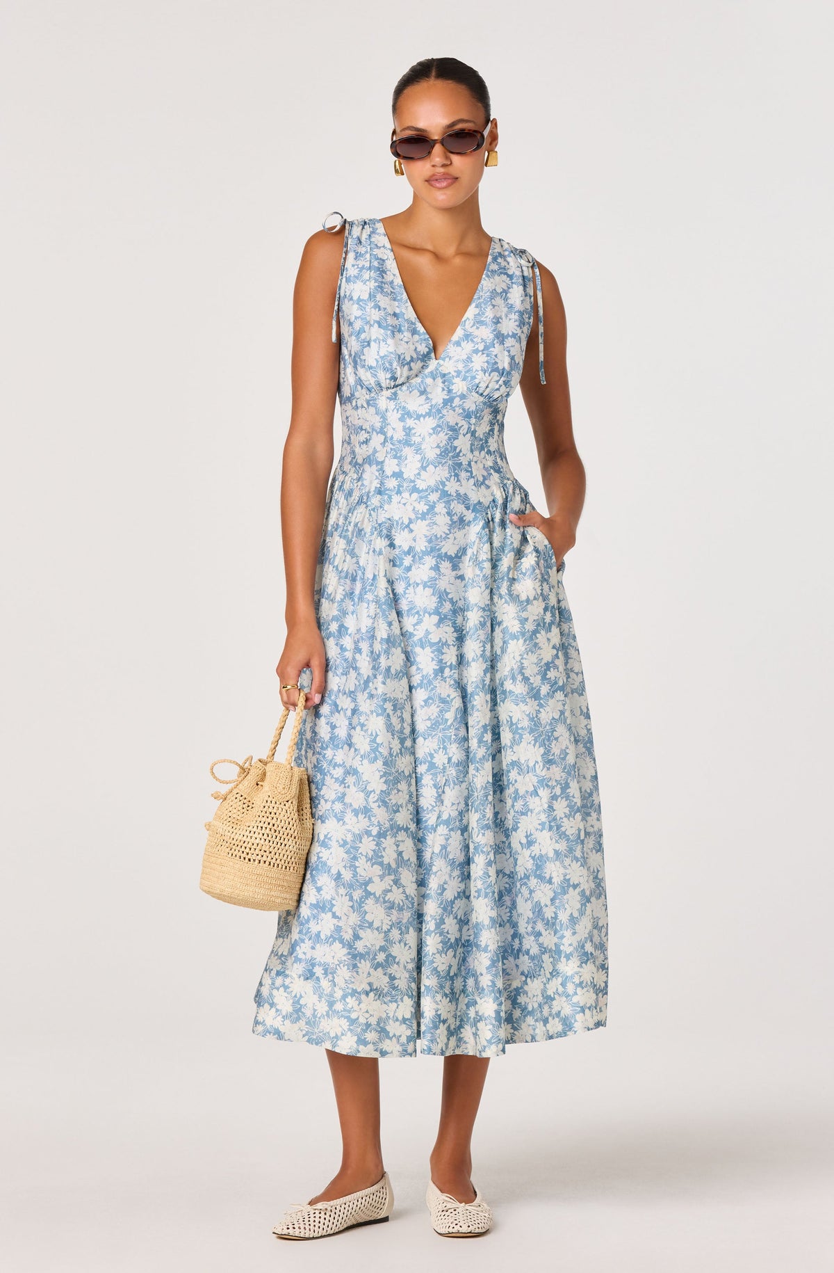 Emmery Floral Wrap Midi Dress