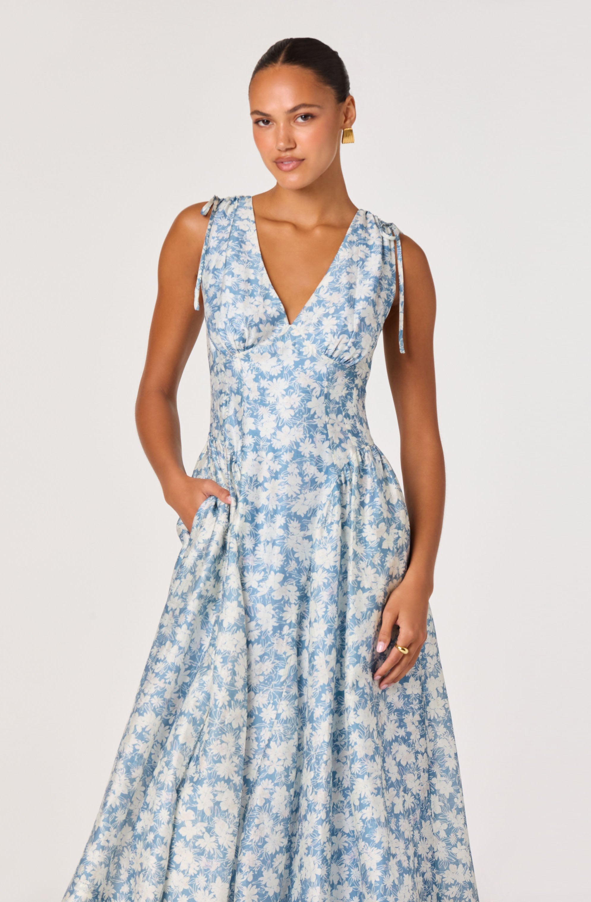Emmery Floral Wrap Midi Dress