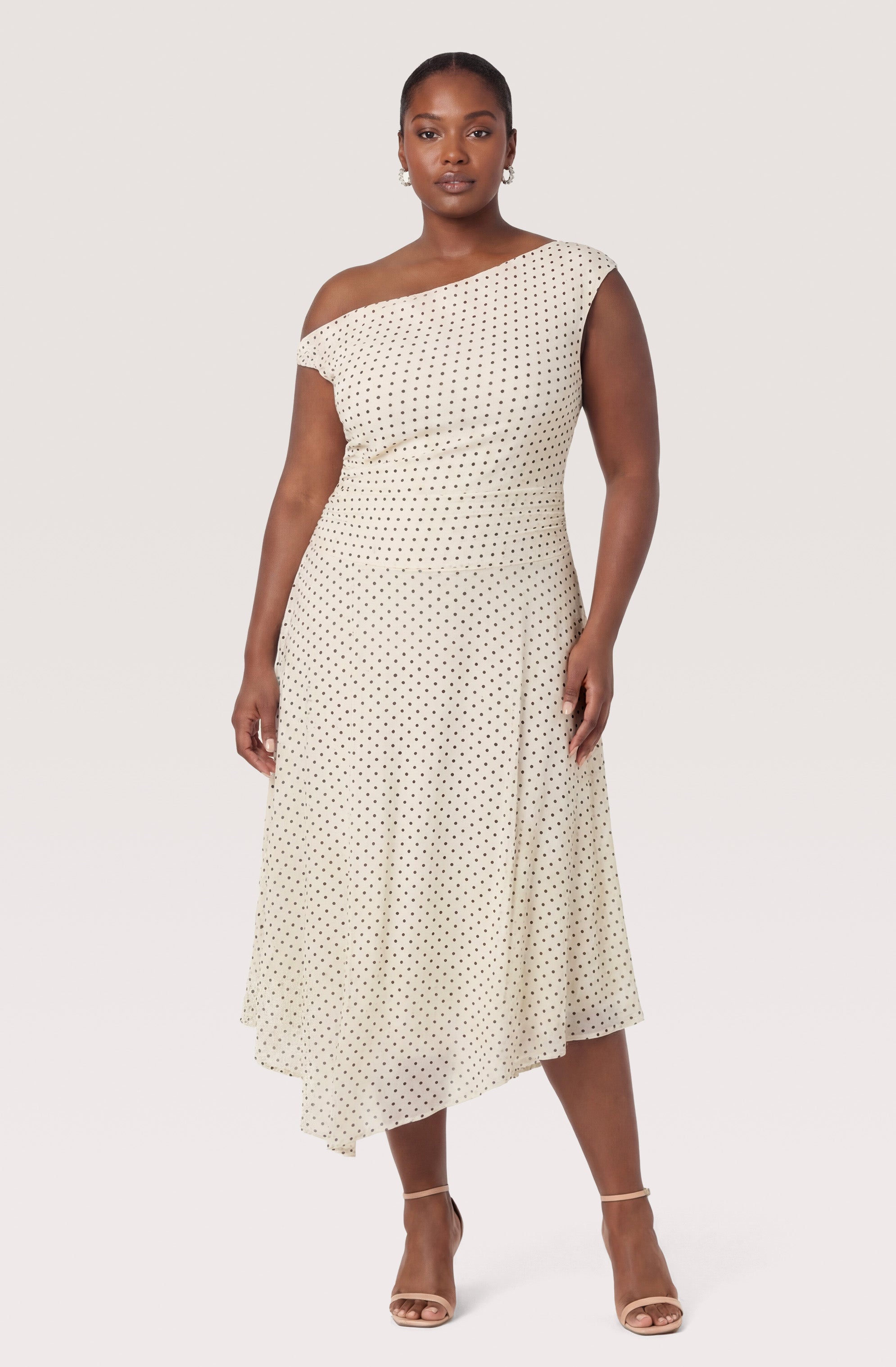 Ciarra Off-Shoulder Asymmetric Midi Dress
